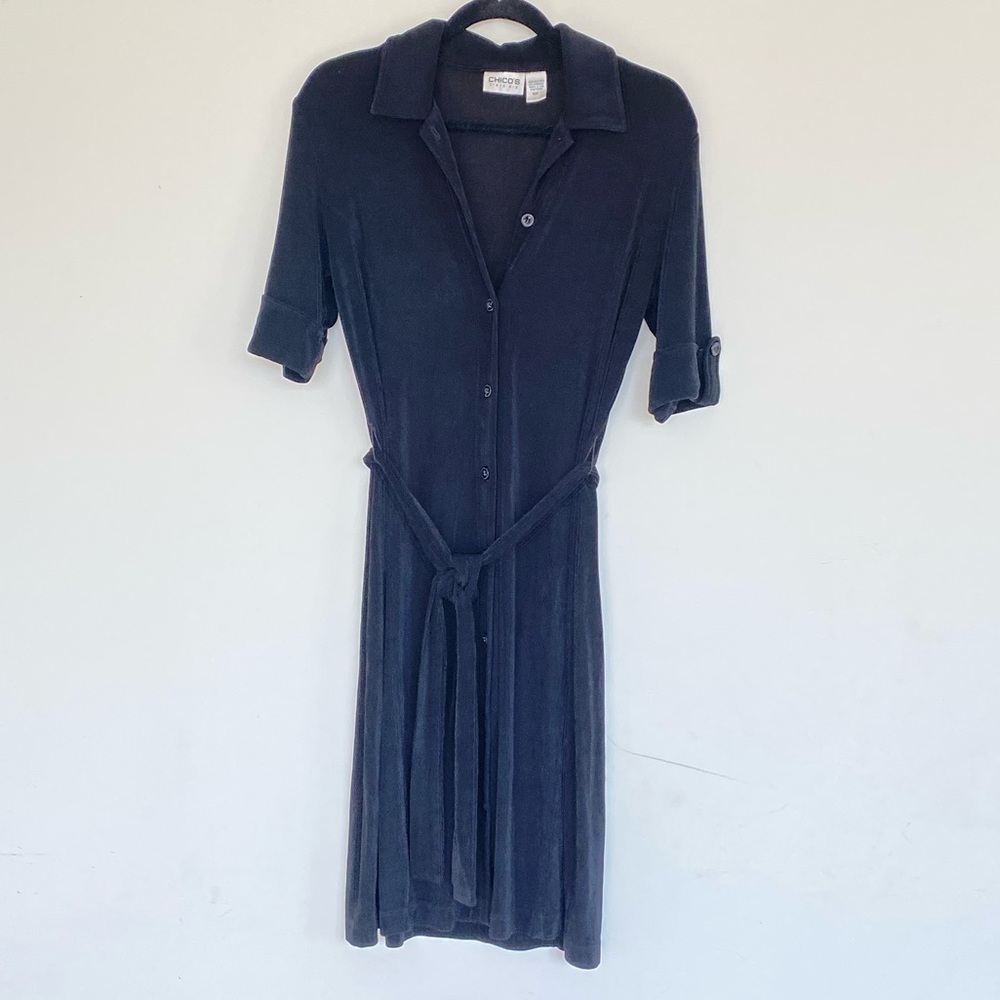 Chico’ Travelers Button Down shirt dress Sz 1